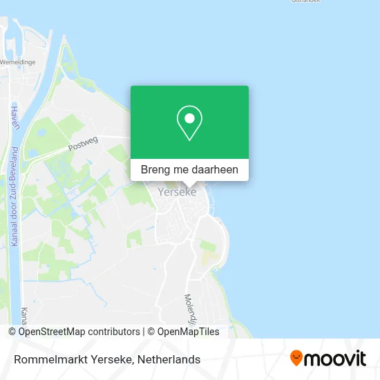 Rommelmarkt Yerseke kaart