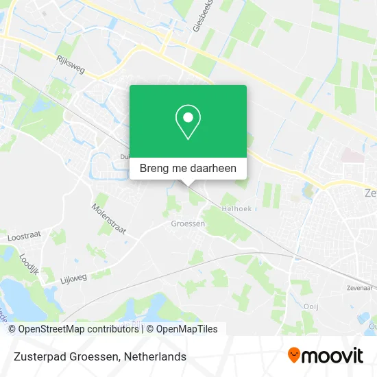 Zusterpad Groessen kaart