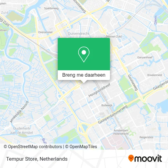 Tempur Store kaart