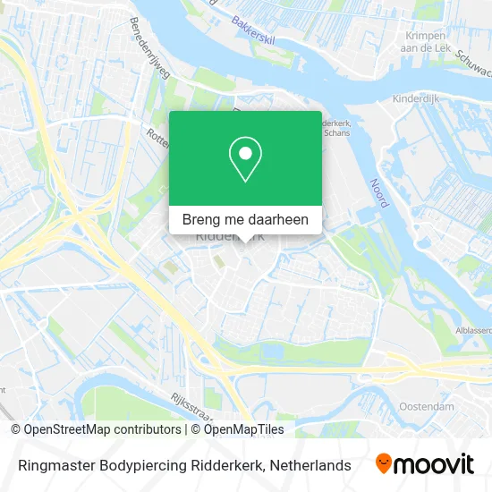 Ringmaster Bodypiercing Ridderkerk kaart