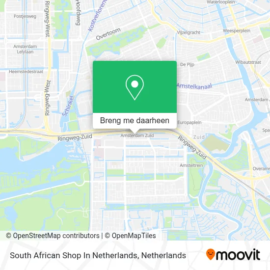 South African Shop In Netherlands kaart