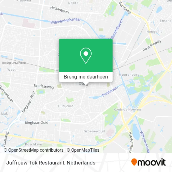 Juffrouw Tok Restaurant kaart