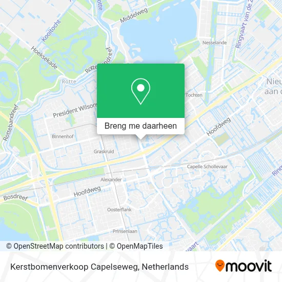 Kerstbomenverkoop Capelseweg kaart