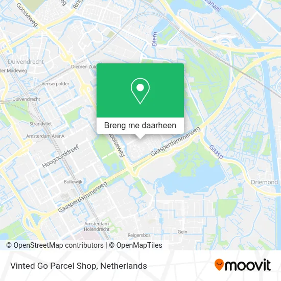 Vinted Go Parcel Shop kaart