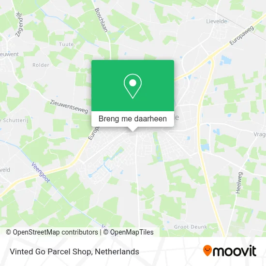 Vinted Go Parcel Shop kaart