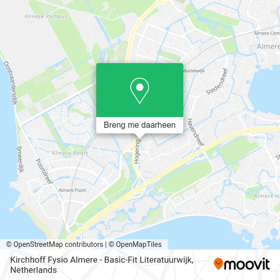 Kirchhoff Fysio Almere - Basic-Fit Literatuurwijk kaart