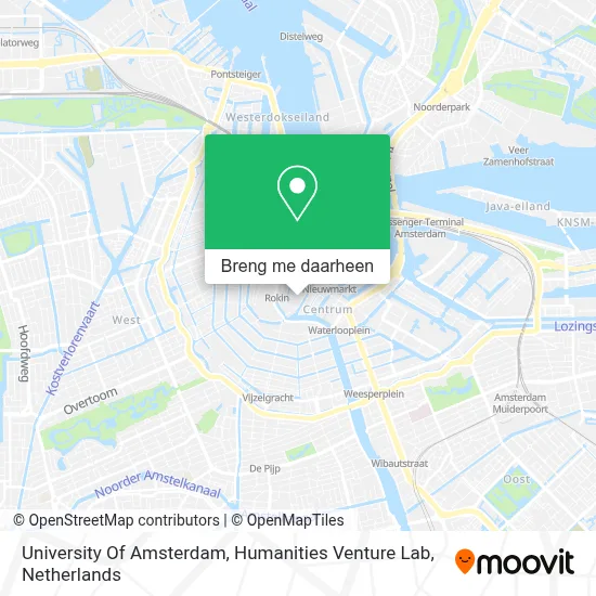 University Of Amsterdam, Humanities Venture Lab kaart