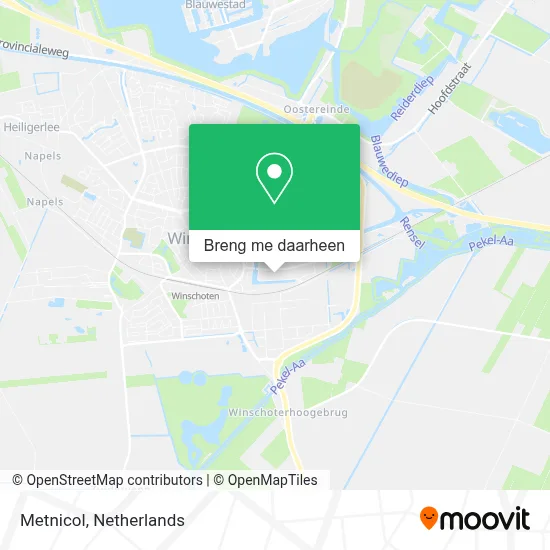 Metnicol kaart