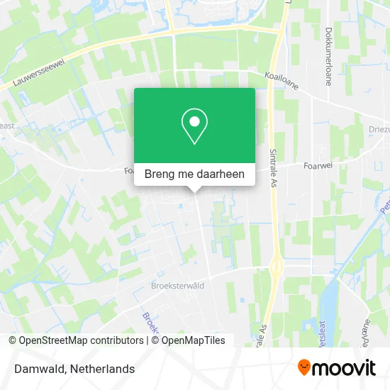 Damwald kaart