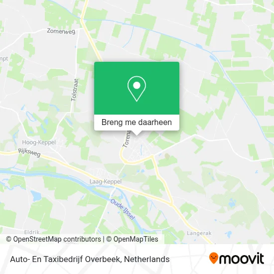 Auto- En Taxibedrijf Overbeek kaart