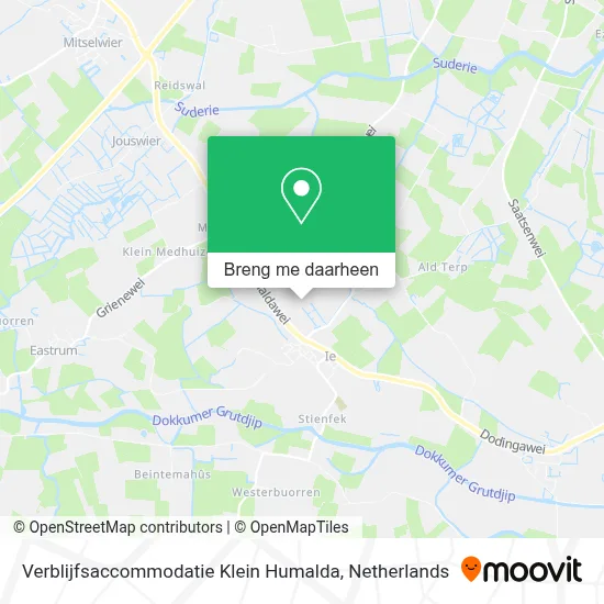 Verblijfsaccommodatie Klein Humalda kaart
