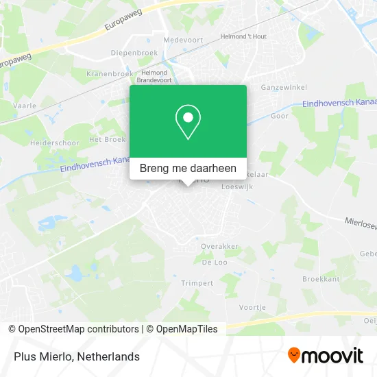 Plus Mierlo kaart