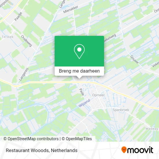 Restaurant Wooods kaart