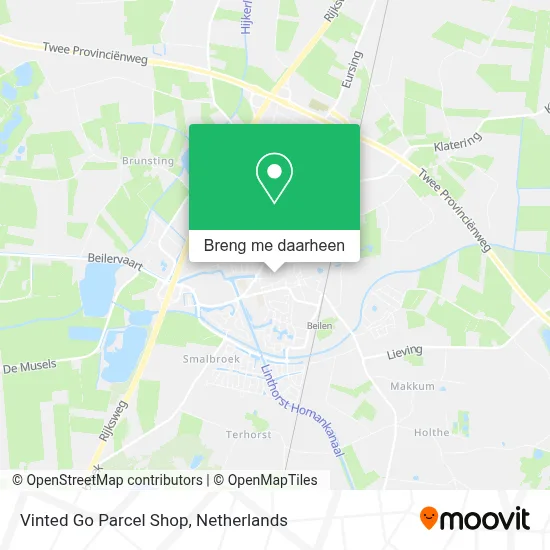Vinted Go Parcel Shop kaart
