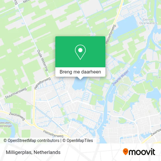 Milligerplas kaart