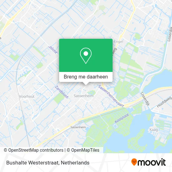 Bushalte Westerstraat kaart