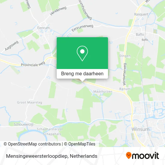 Mensingeweersterloopdiep kaart