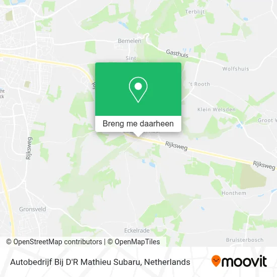 Autobedrijf Bij D'R Mathieu Subaru kaart