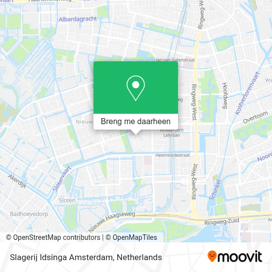 Slagerij Idsinga Amsterdam kaart