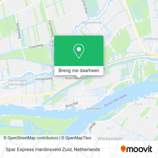 Spar Express Hardinxveld Zuid kaart