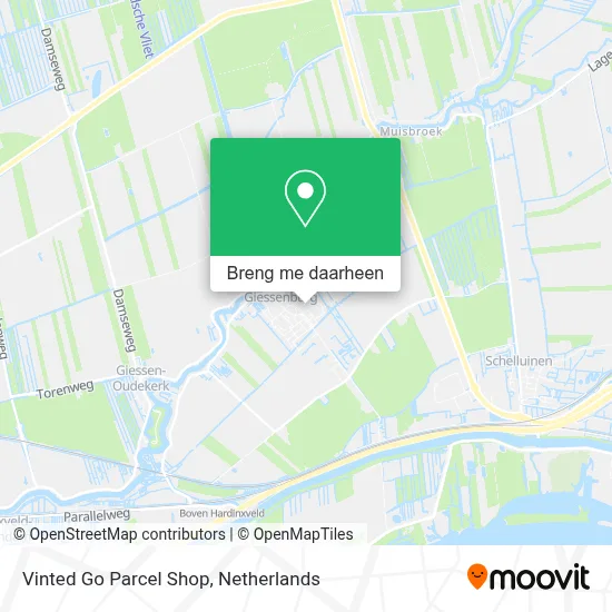 Vinted Go Parcel Shop kaart