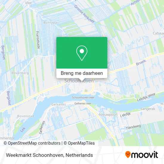Weekmarkt Schoonhoven kaart