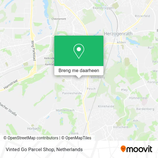 Vinted Go Parcel Shop kaart