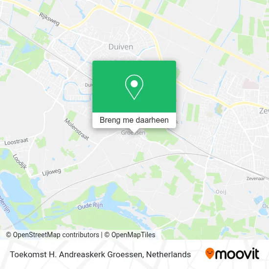 Toekomst H. Andreaskerk Groessen kaart