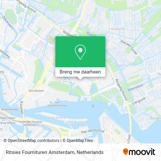 Ritsies Fournituren Amsterdam kaart