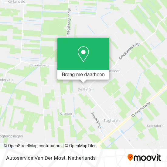 Autoservice Van Der Most kaart