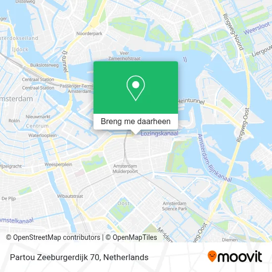 Partou Zeeburgerdijk 70 kaart