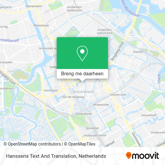 Hanssens Text And Translation kaart