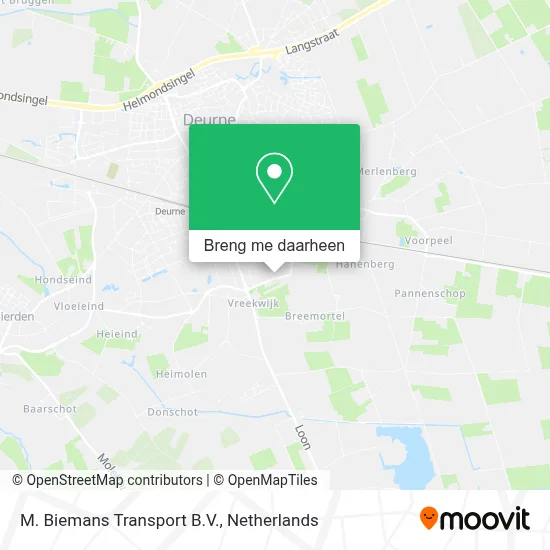 M. Biemans Transport B.V. kaart