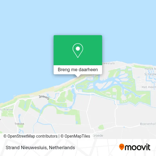 Strand Nieuwesluis kaart