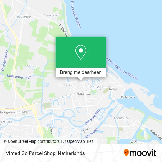 Vinted Go Parcel Shop kaart