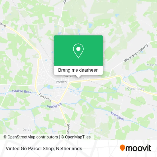 Vinted Go Parcel Shop kaart