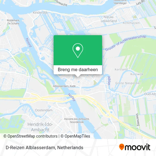 D-Reizen Alblasserdam kaart
