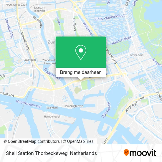 Shell Station Thorbeckeweg kaart