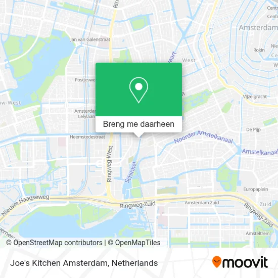 Joe's Kitchen Amsterdam kaart