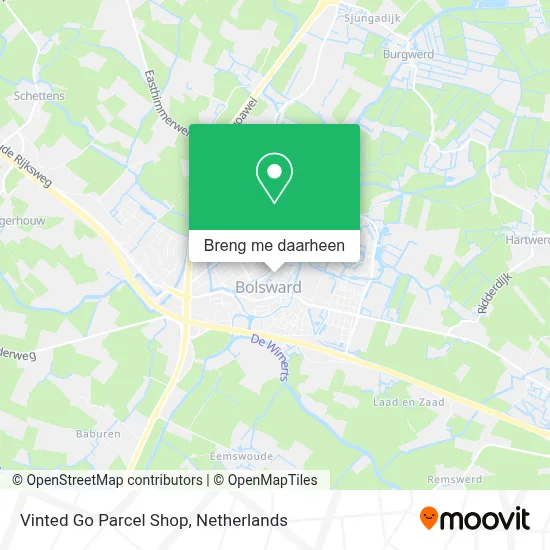 Vinted Go Parcel Shop kaart