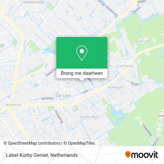 Label Kurby Geniet kaart