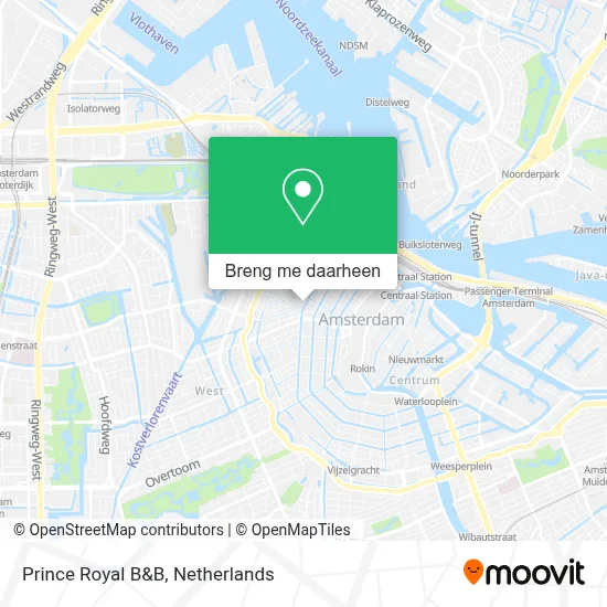 Prince Royal B&B kaart