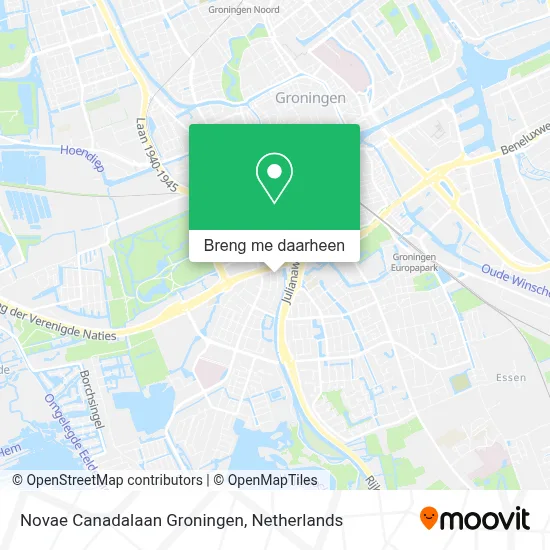 Novae Canadalaan Groningen kaart