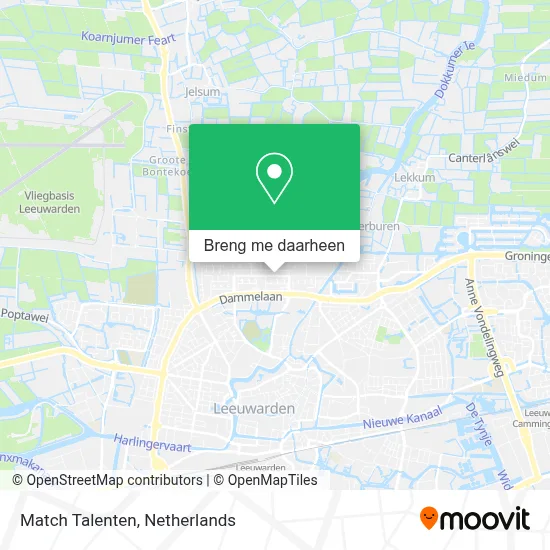 Match Talenten kaart