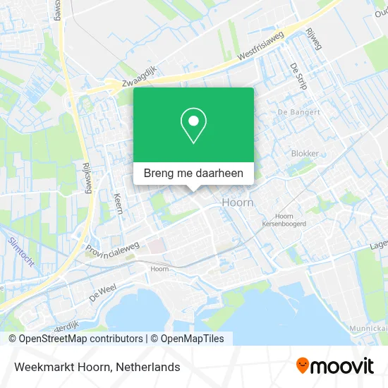 Weekmarkt Hoorn kaart