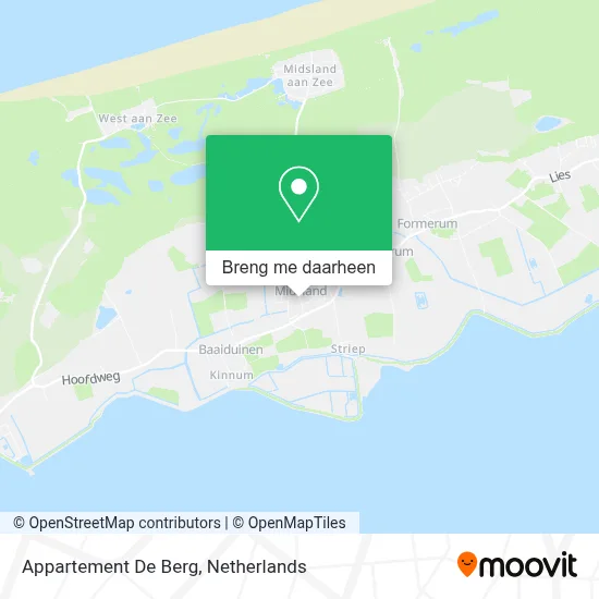 Appartement De Berg kaart