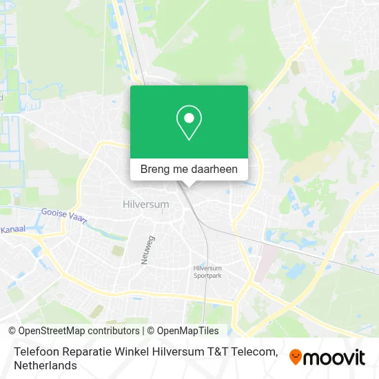 Telefoon Reparatie Winkel Hilversum T&T Telecom kaart
