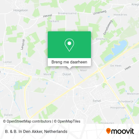 B. & B. In Den Akker kaart