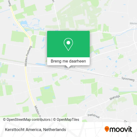 Kersttocht America kaart
