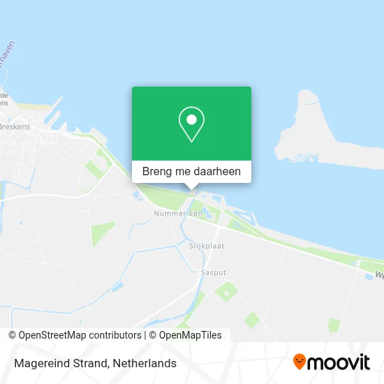 Magereind Strand kaart